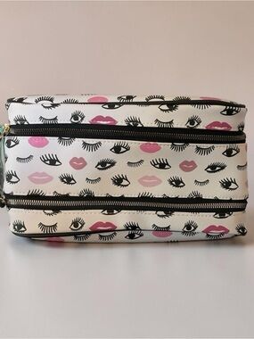 NWT OCS Designs Eyes & Lips Cosmetic Makeup Travel Toiletry Bag Case